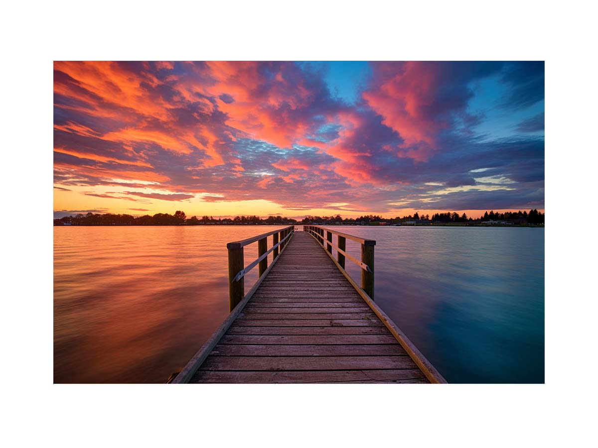 Jetty Sunset Art Canvas Art Print